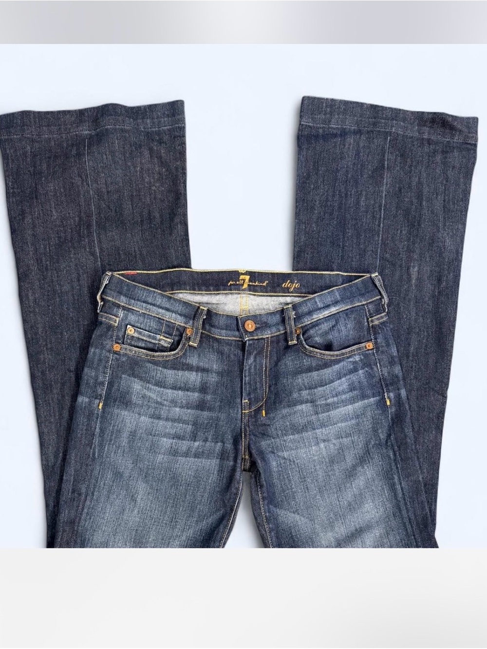 7 For All Mankind Y2K Old School Dojo Jeans in Dark Blue Size 28/6, 34 inseam